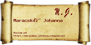 Maracskó Johanna névjegykártya